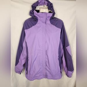 L.L.Bean Women’s Reg 3-in-1 Jacket Purple Polartec Fleece Liner Weather Channel